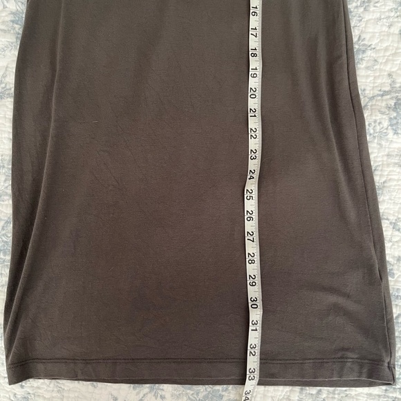 Eileen Fisher Petite 3/4 sleeve Heather Grey V-Neck Jersey Shift Dress, Size PP - Picture 4 of 7